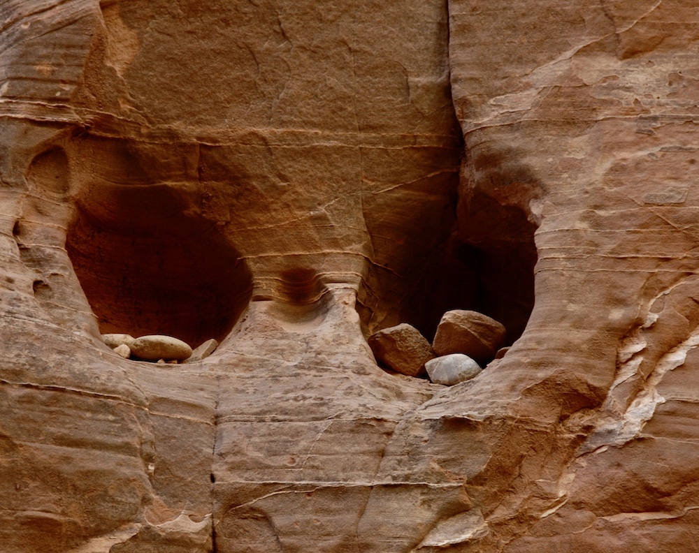 Large Pebbles After Canyon Flash Flood; CO. Plateau, UT